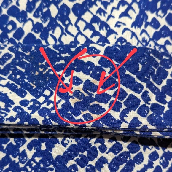 DVF Diane Von Furstenberg sleeveless blue white wrap yahzi short dress sz‎ S - Picture 12 of 12